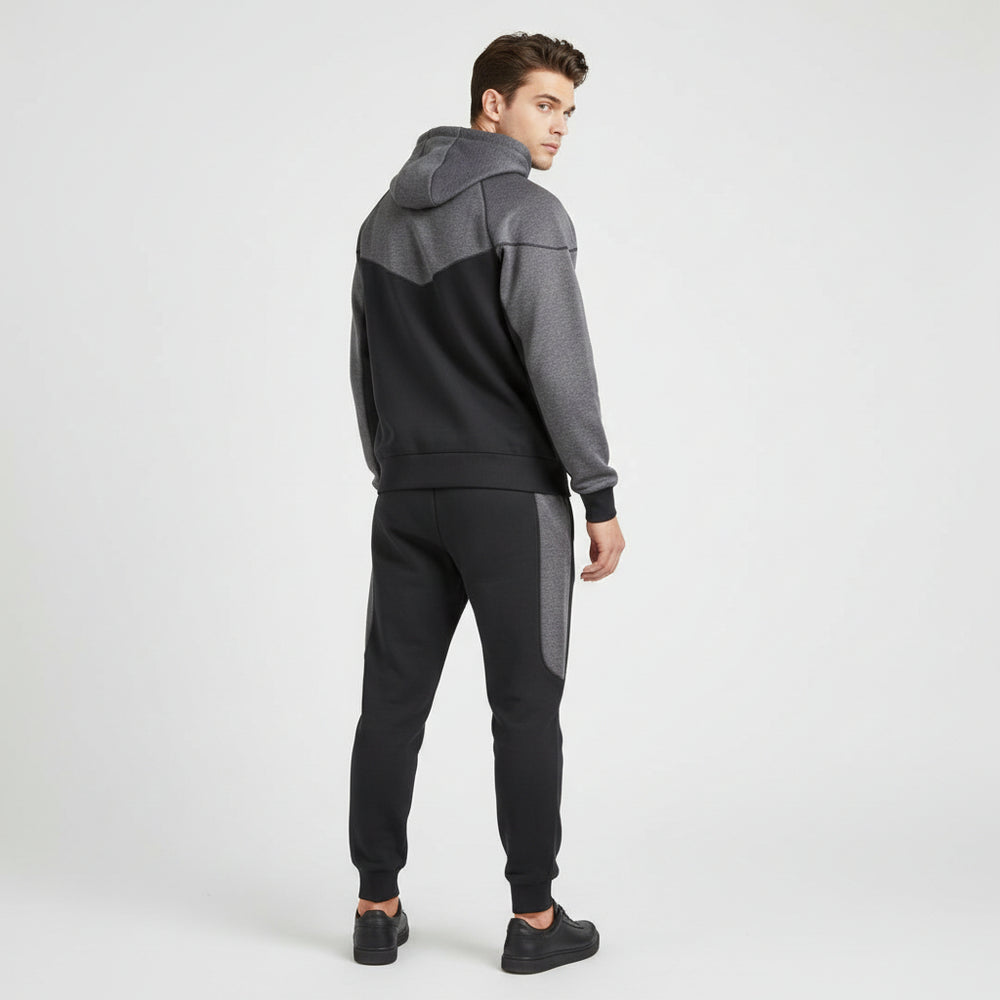 Men’s Tech Fleece Football Jersey Tracksuit Full Zip Hoodie and Joggers Set-Bon Voyage Vintage