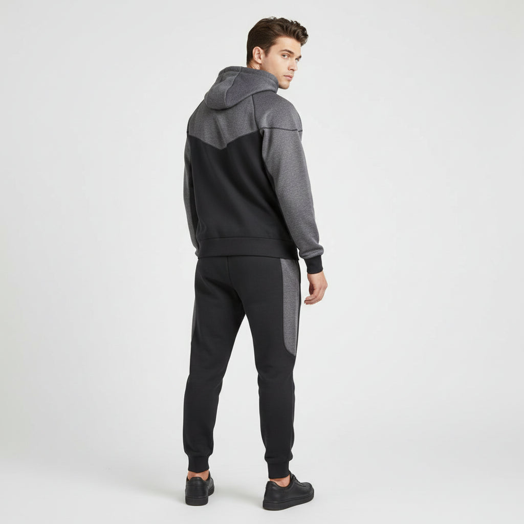 Men’s Tech Fleece Football Jersey Tracksuit Full Zip Hoodie and Joggers Set-Bon Voyage Vintage