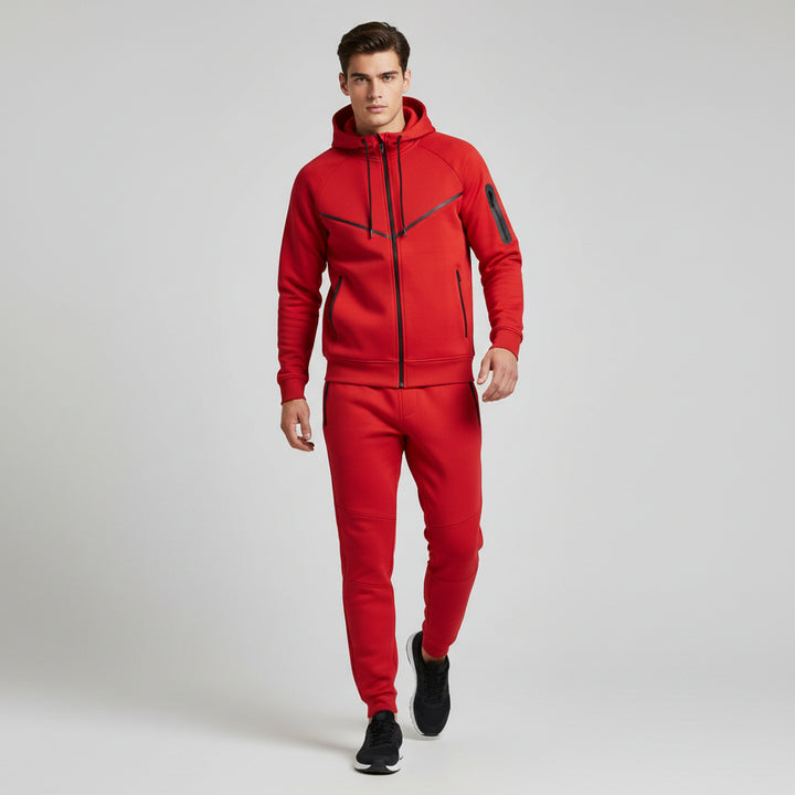 Men’s Tech Fleece Football Jersey Tracksuit Full Zip Hoodie and Joggers Set-Bon Voyage Vintage