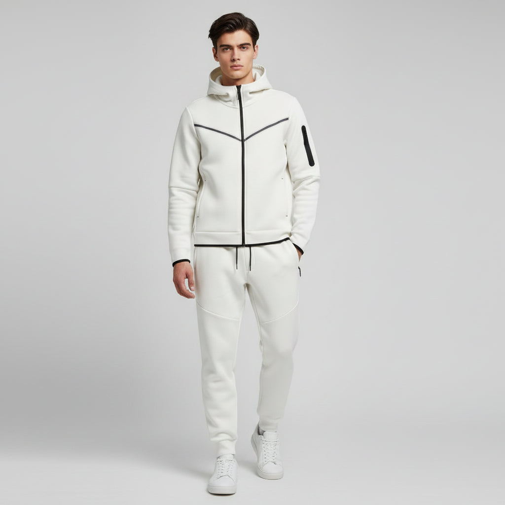 Men’s Tech Fleece Football Jersey Tracksuit Full Zip Hoodie and Joggers Set-Bon Voyage Vintage