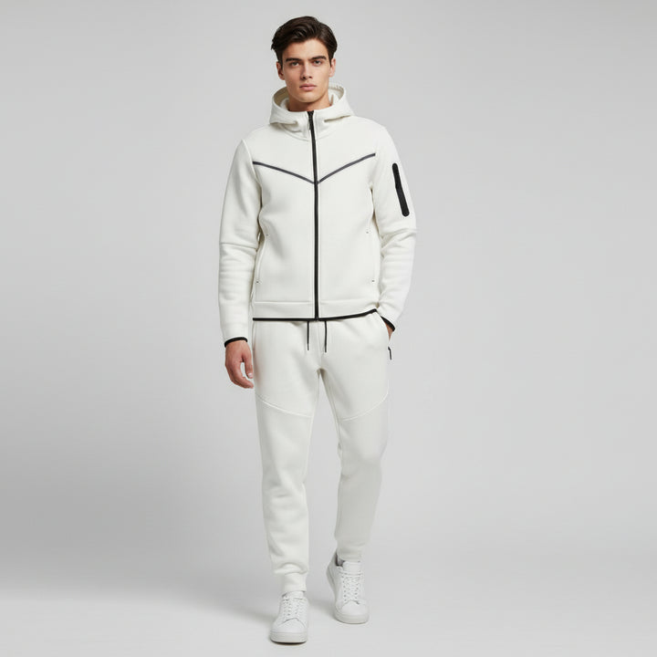 Men’s Tech Fleece Football Jersey Tracksuit Full Zip Hoodie and Joggers Set-Bon Voyage Vintage