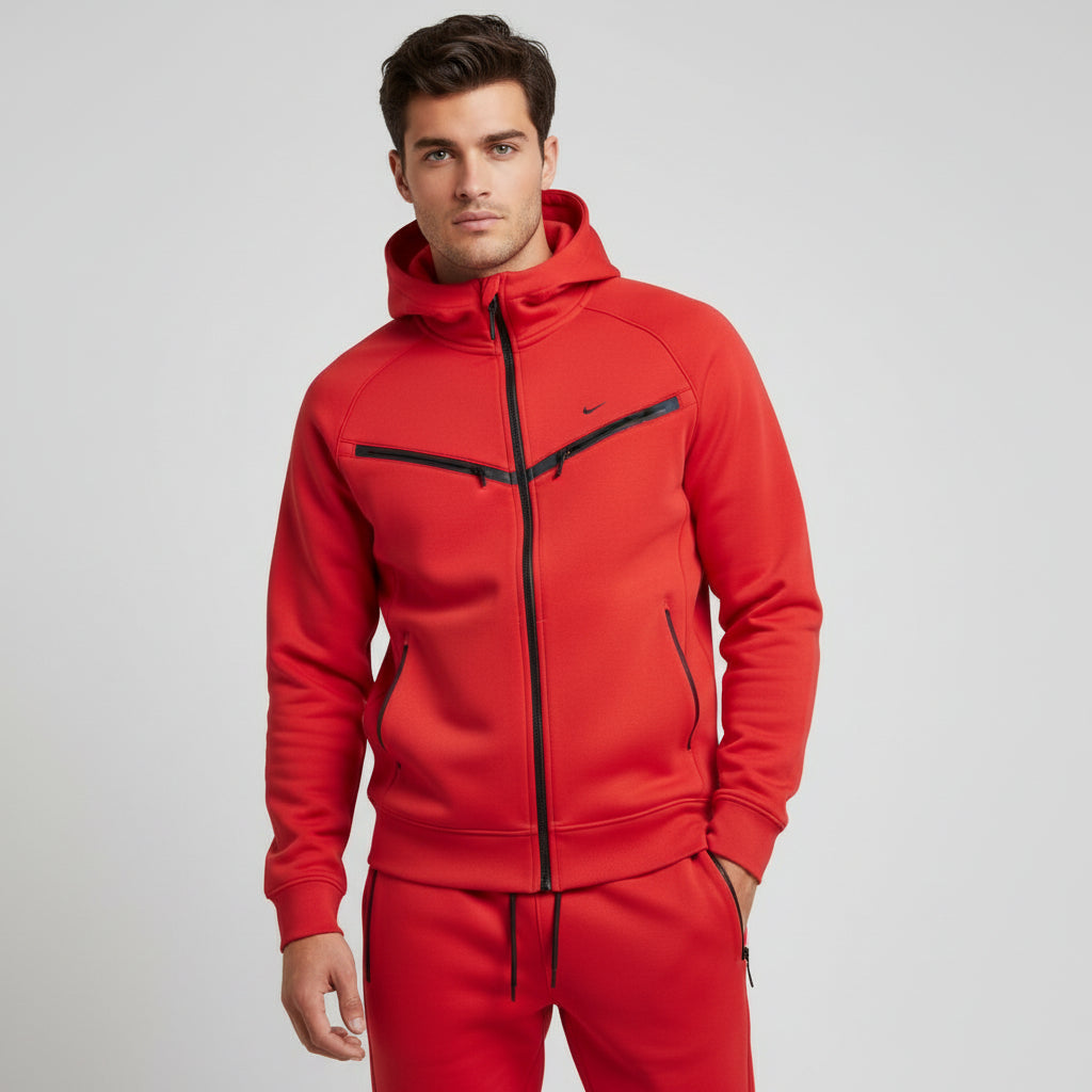 Men’s Tech Fleece Football Jersey Tracksuit Full Zip Hoodie and Joggers Set-Bon Voyage Vintage