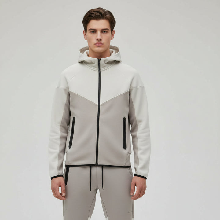 Men’s Tech Fleece Football Jersey Tracksuit Full Zip Hoodie and Joggers Set-Bon Voyage Vintage