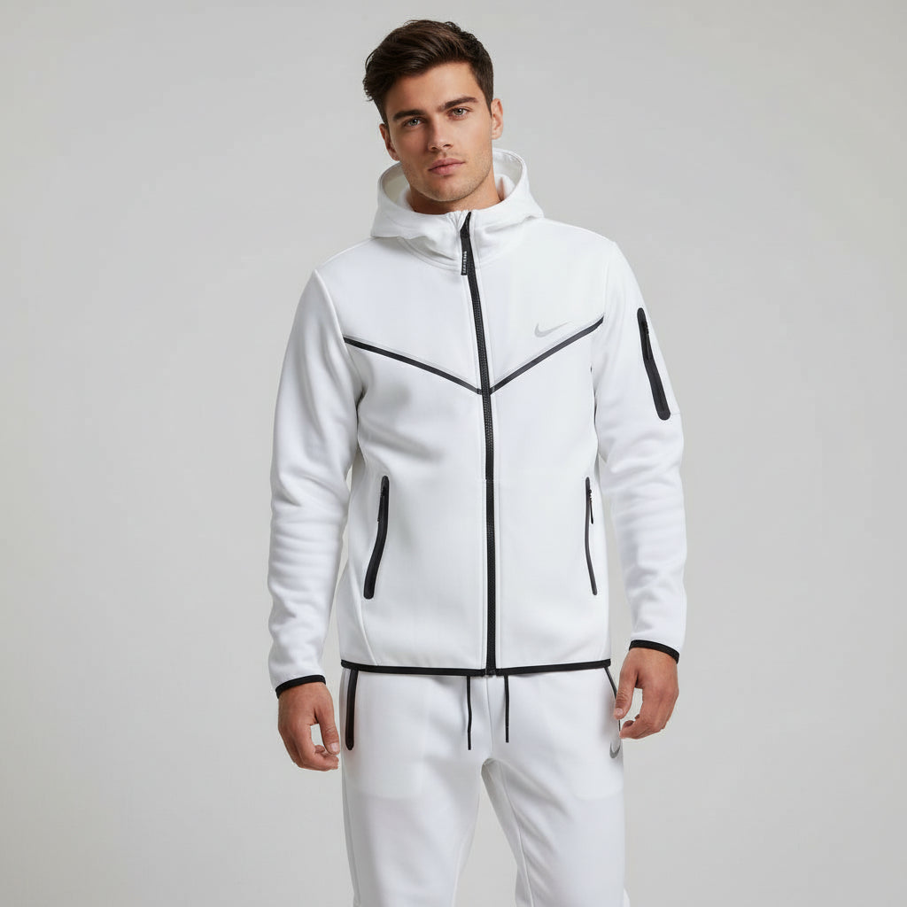 Men’s Tech Fleece Football Jersey Tracksuit Full Zip Hoodie and Joggers Set-Bon Voyage Vintage