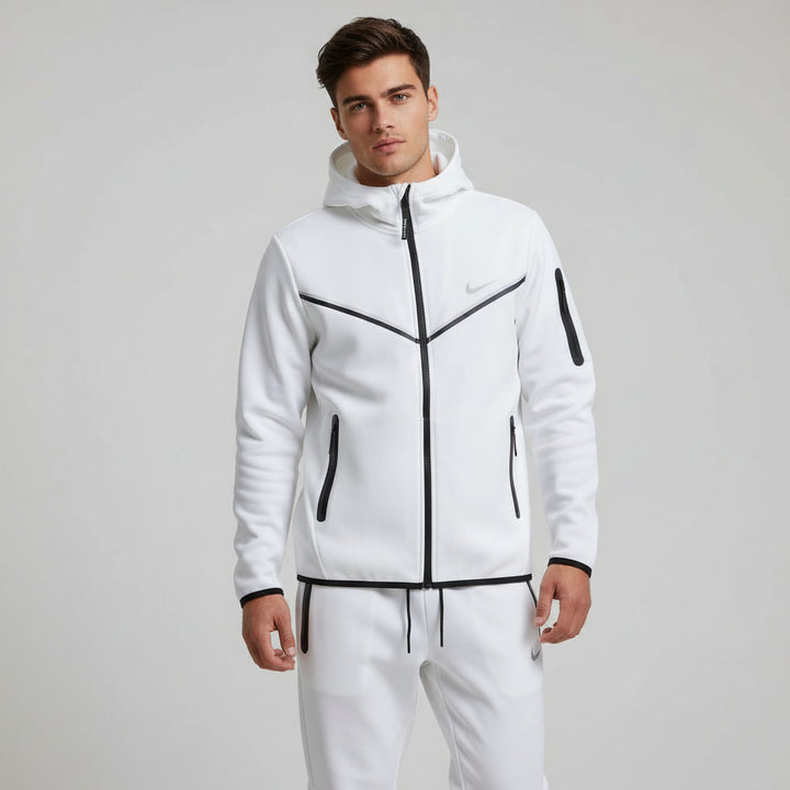Men’s Tech Fleece Football Jersey Tracksuit Full Zip Hoodie and Joggers Set-Bon Voyage Vintage