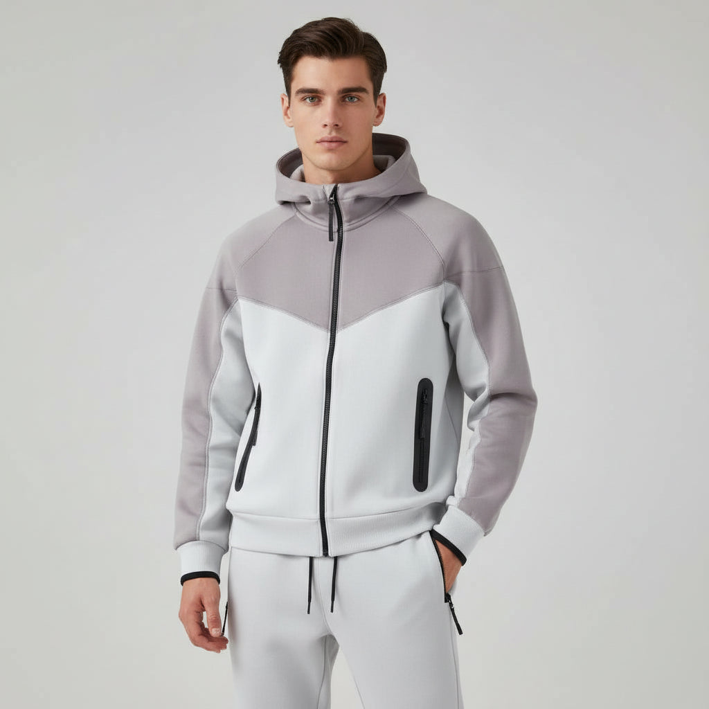 Men’s Tech Fleece Football Jersey Tracksuit Full Zip Hoodie and Joggers Set-Bon Voyage Vintage
