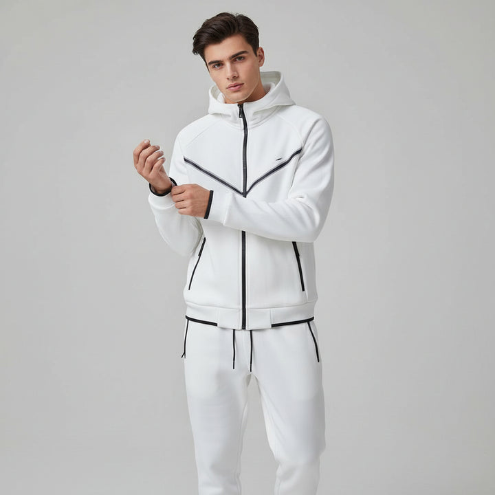 Men’s Tech Fleece Football Jersey Tracksuit Full Zip Hoodie and Joggers Set-Bon Voyage Vintage