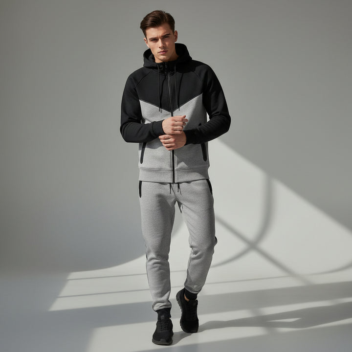Men’s Tech Fleece Football Jersey Tracksuit Full Zip Hoodie and Joggers Set-Bon Voyage Vintage