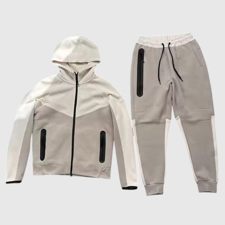 Men’s Tech Fleece Football Jersey Tracksuit Full Zip Hoodie and Joggers Set-Bon Voyage Vintage