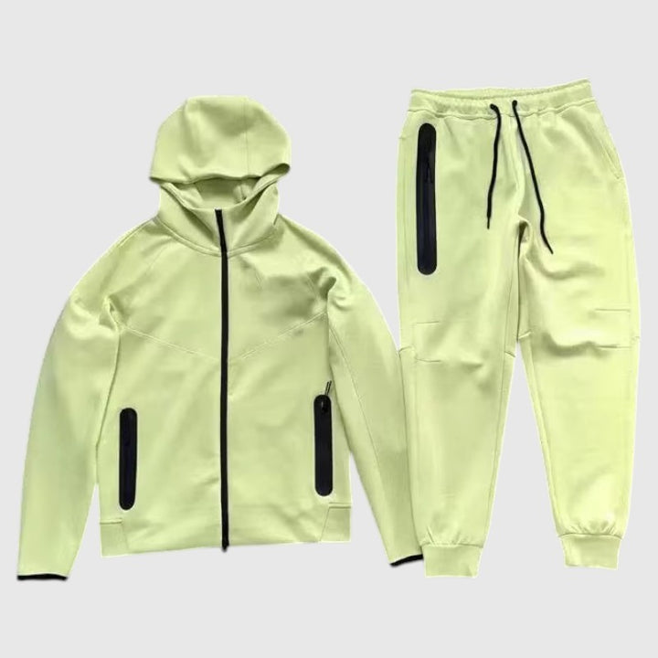 Men’s Tech Fleece Football Jersey Tracksuit Full Zip Hoodie and Joggers Set-Bon Voyage Vintage