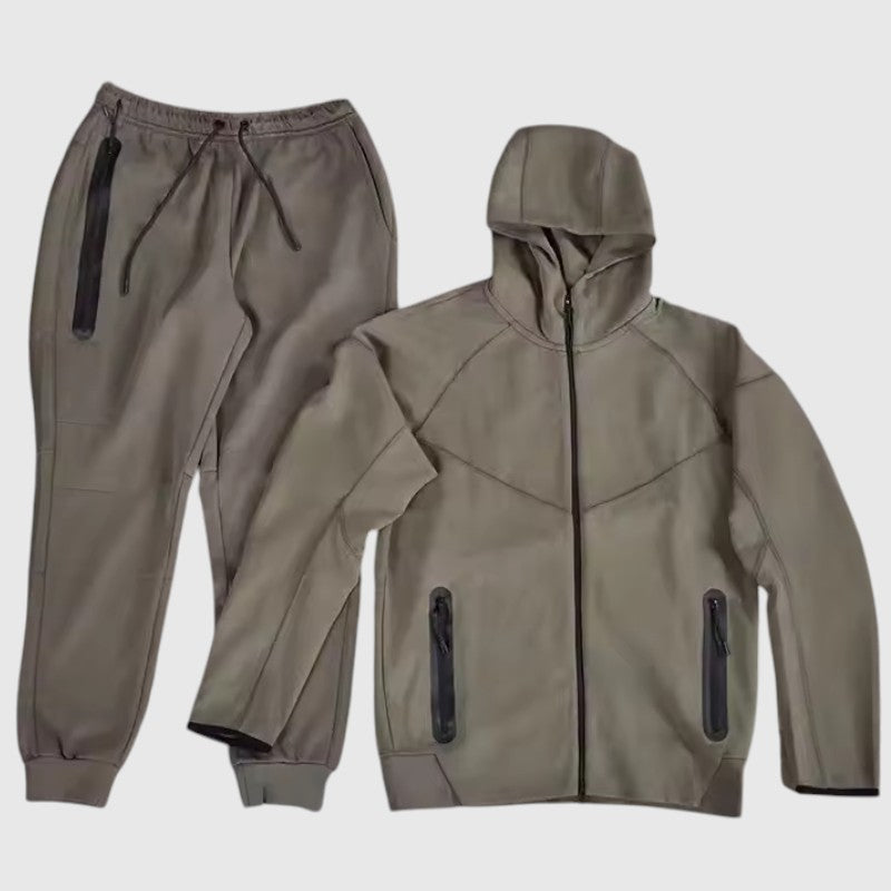 Men’s Tech Fleece Football Jersey Tracksuit Full Zip Hoodie and Joggers Set-Bon Voyage Vintage