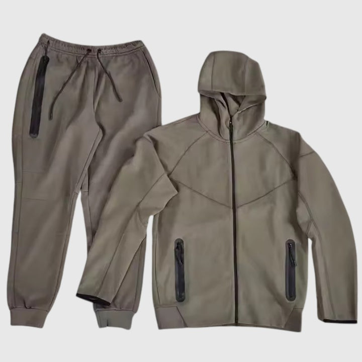 Men’s Tech Fleece Football Jersey Tracksuit Full Zip Hoodie and Joggers Set-Bon Voyage Vintage