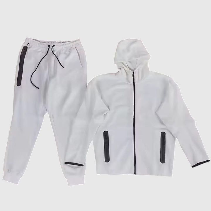 Men’s Tech Fleece Football Jersey Tracksuit Full Zip Hoodie and Joggers Set-Bon Voyage Vintage