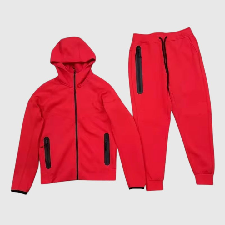 Men’s Tech Fleece Football Jersey Tracksuit Full Zip Hoodie and Joggers Set-Bon Voyage Vintage