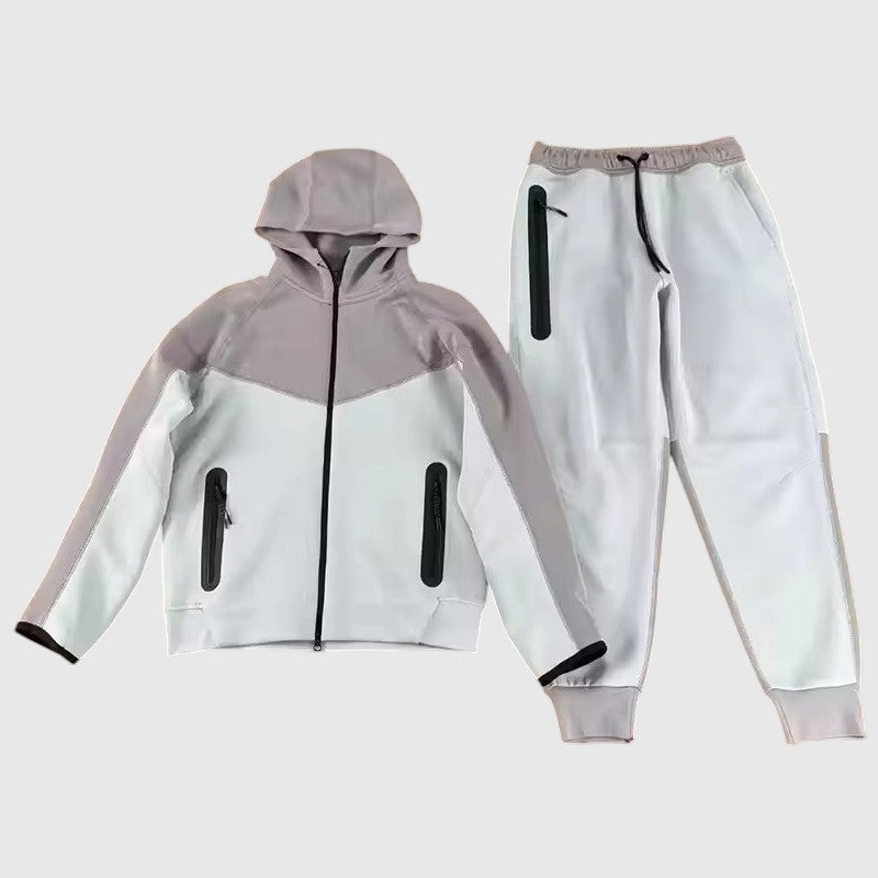 Men’s Tech Fleece Football Jersey Tracksuit Full Zip Hoodie and Joggers Set-Bon Voyage Vintage