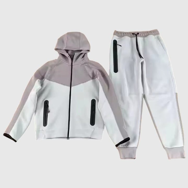 Men’s Tech Fleece Football Jersey Tracksuit Full Zip Hoodie and Joggers Set-Bon Voyage Vintage