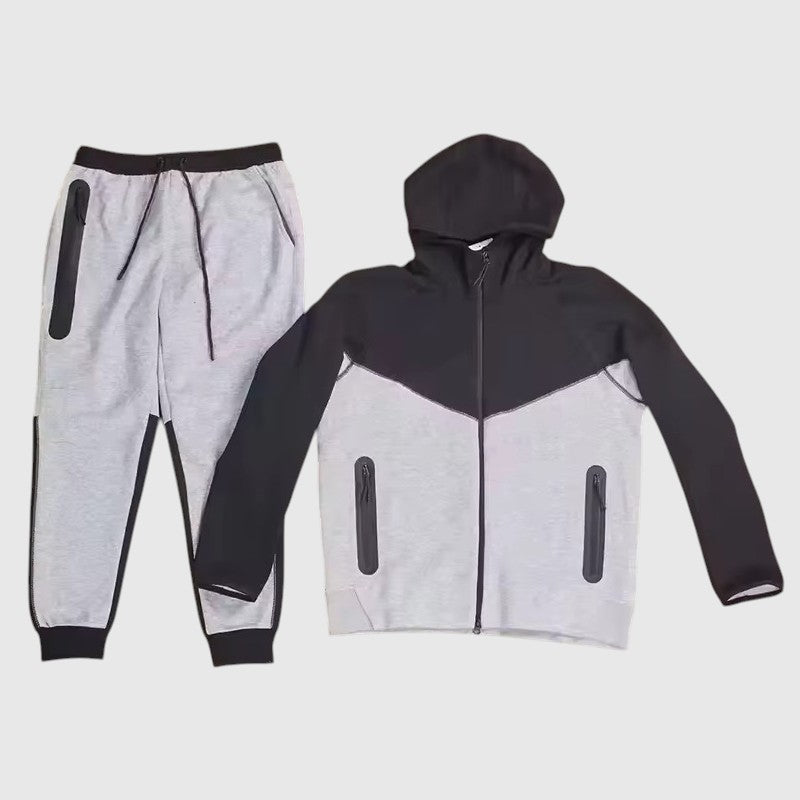 Men’s Tech Fleece Football Jersey Tracksuit Full Zip Hoodie and Joggers Set-Bon Voyage Vintage