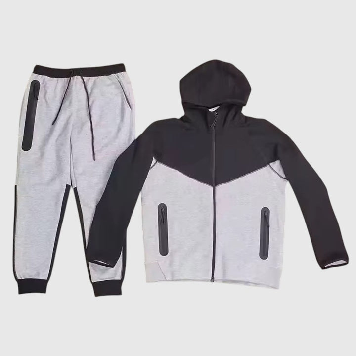 Men’s Tech Fleece Football Jersey Tracksuit Full Zip Hoodie and Joggers Set-Bon Voyage Vintage