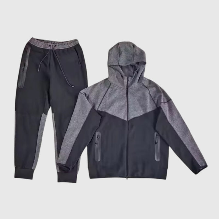 Men’s Tech Fleece Football Jersey Tracksuit Full Zip Hoodie and Joggers Set-Bon Voyage Vintage