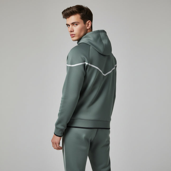 Men’s Tech Fleece Football Jersey Tracksuit Full Zip Hoodie and Joggers Set-Bon Voyage Vintage