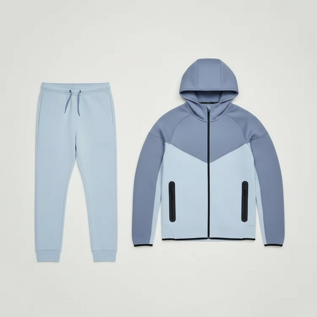 Men’s Tech Fleece Football Jersey Tracksuit Full Zip Hoodie and Joggers Set-Bon Voyage Vintage