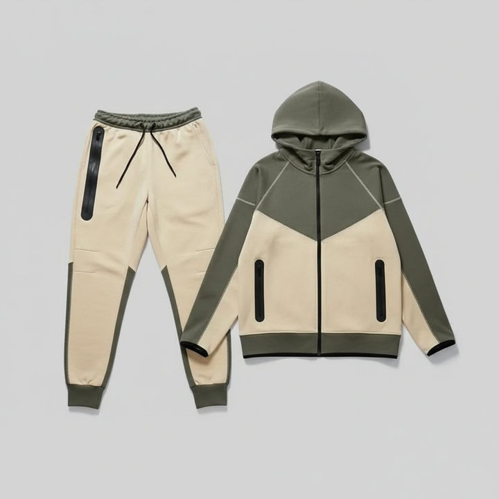 Men’s Tech Fleece Football Jersey Tracksuit Full Zip Hoodie and Joggers Set-Bon Voyage Vintage