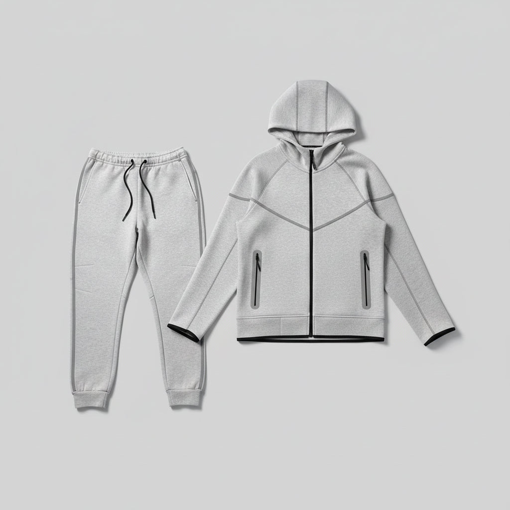 Men’s Tech Fleece Football Jersey Tracksuit Full Zip Hoodie and Joggers Set-Bon Voyage Vintage