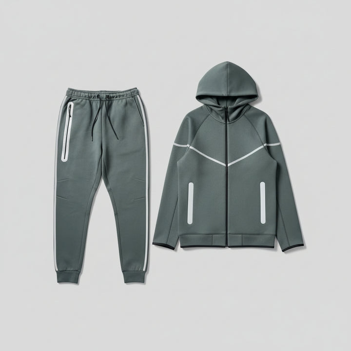 Men’s Tech Fleece Football Jersey Tracksuit Full Zip Hoodie and Joggers Set-Bon Voyage Vintage