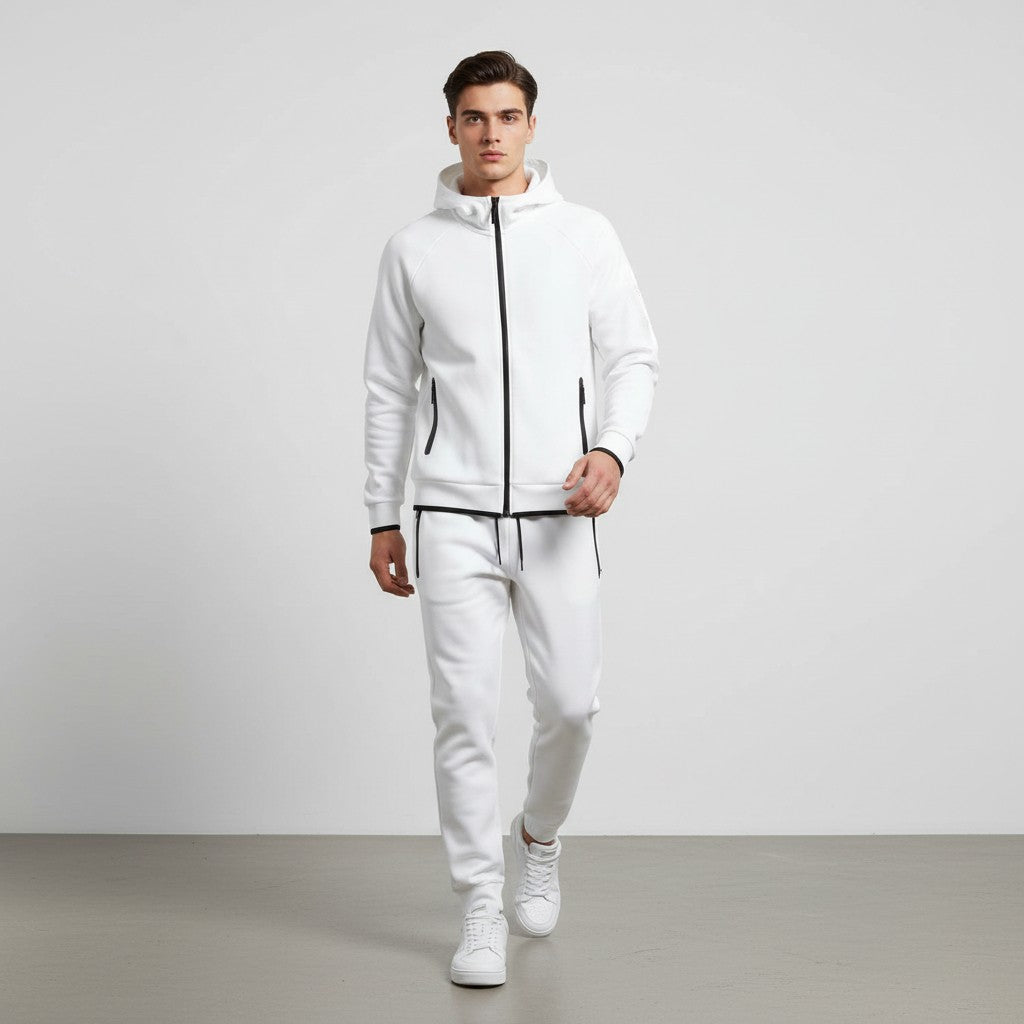 Men’s Tech Fleece Football Jersey Tracksuit Full Zip Hoodie and Joggers Set-Bon Voyage Vintage