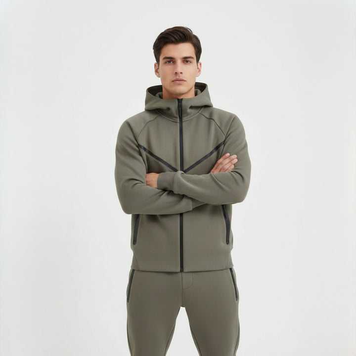 Men’s Tech Fleece Football Jersey Tracksuit Full Zip Hoodie and Joggers Set-Bon Voyage Vintage