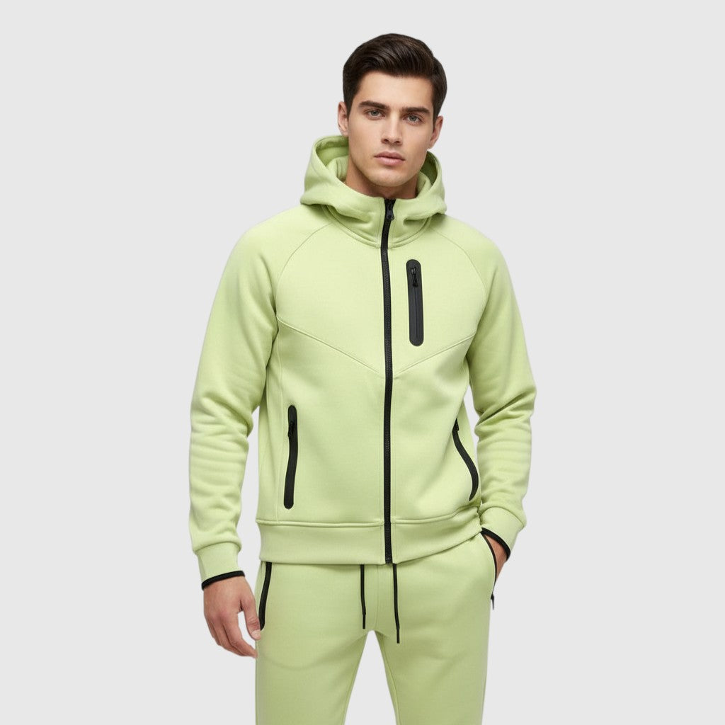 Men’s Tech Fleece Football Jersey Tracksuit Full Zip Hoodie and Joggers Set-Bon Voyage Vintage