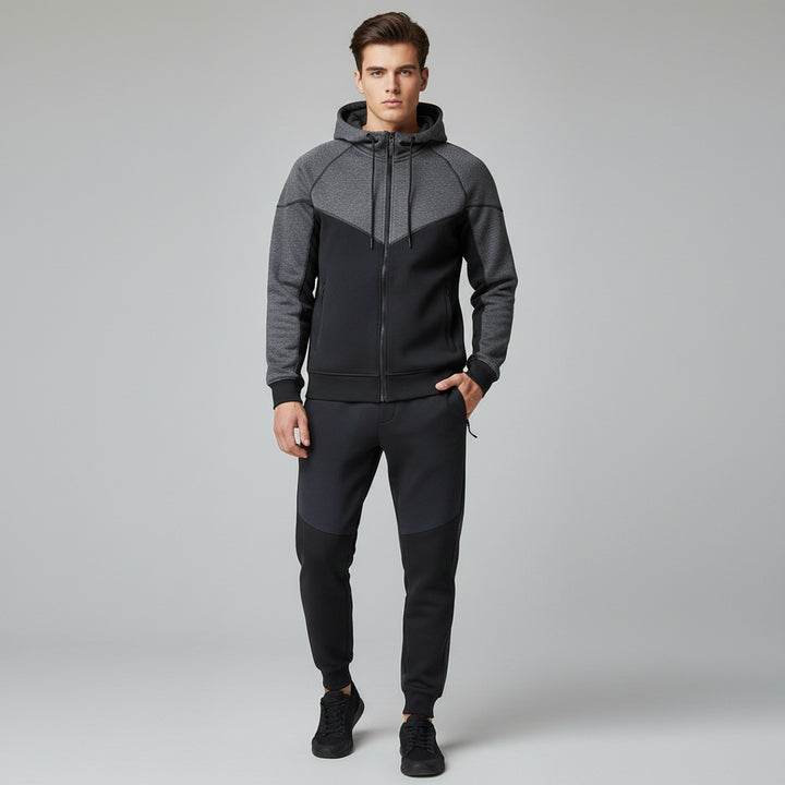 Men’s Tech Fleece Football Jersey Tracksuit Full Zip Hoodie and Joggers Set-Bon Voyage Vintage
