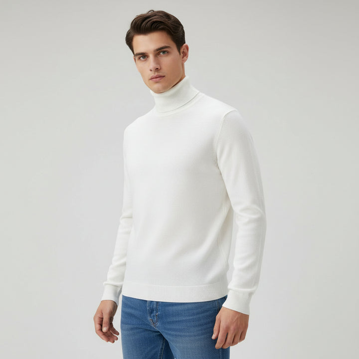 Men’s Turtleneck Pullover Sweater Long Sleeve Knitted Loose Fit Top-Bon Voyage Vintage