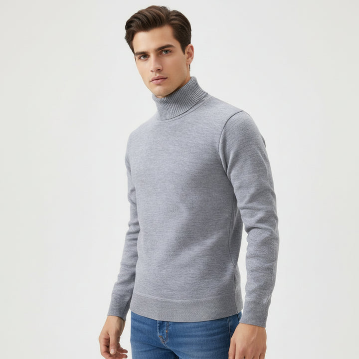 Men’s Turtleneck Pullover Sweater Long Sleeve Knitted Loose Fit Top-Bon Voyage Vintage