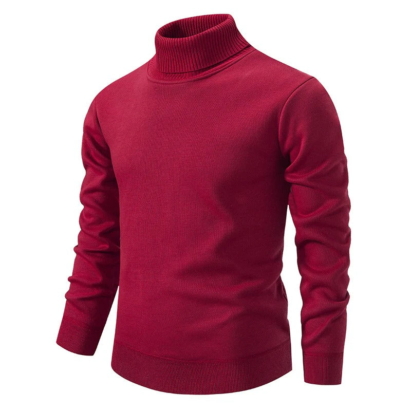 Men’s Turtleneck Pullover Sweater Long Sleeve Knitted Loose Fit Top-Bon Voyage Vintage
