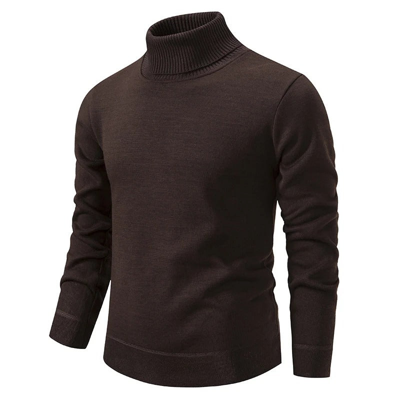 Men’s Turtleneck Pullover Sweater Long Sleeve Knitted Loose Fit Top-Bon Voyage Vintage