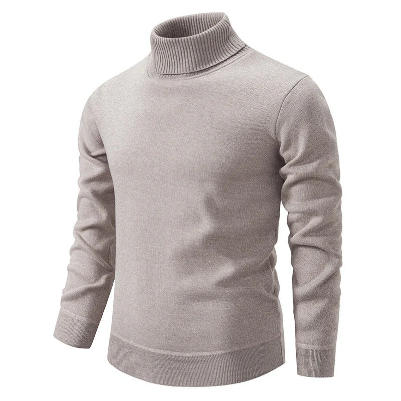 Men’s Turtleneck Pullover Sweater Long Sleeve Knitted Loose Fit Top-Bon Voyage Vintage