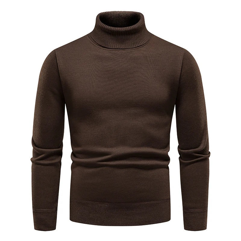 Men’s Turtleneck Pullover Sweater Long Sleeve Knitted Loose Fit Top-Bon Voyage Vintage