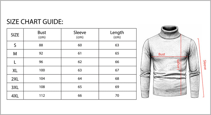 Men’s Turtleneck Pullover Sweater Long Sleeve Knitted Loose Fit Top-Bon Voyage Vintage