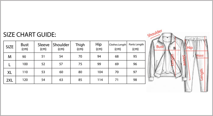 Men’s Two-Piece Athletic Tracksuit Stretch Zip-Up Jogger Set-Bon Voyage Vintage