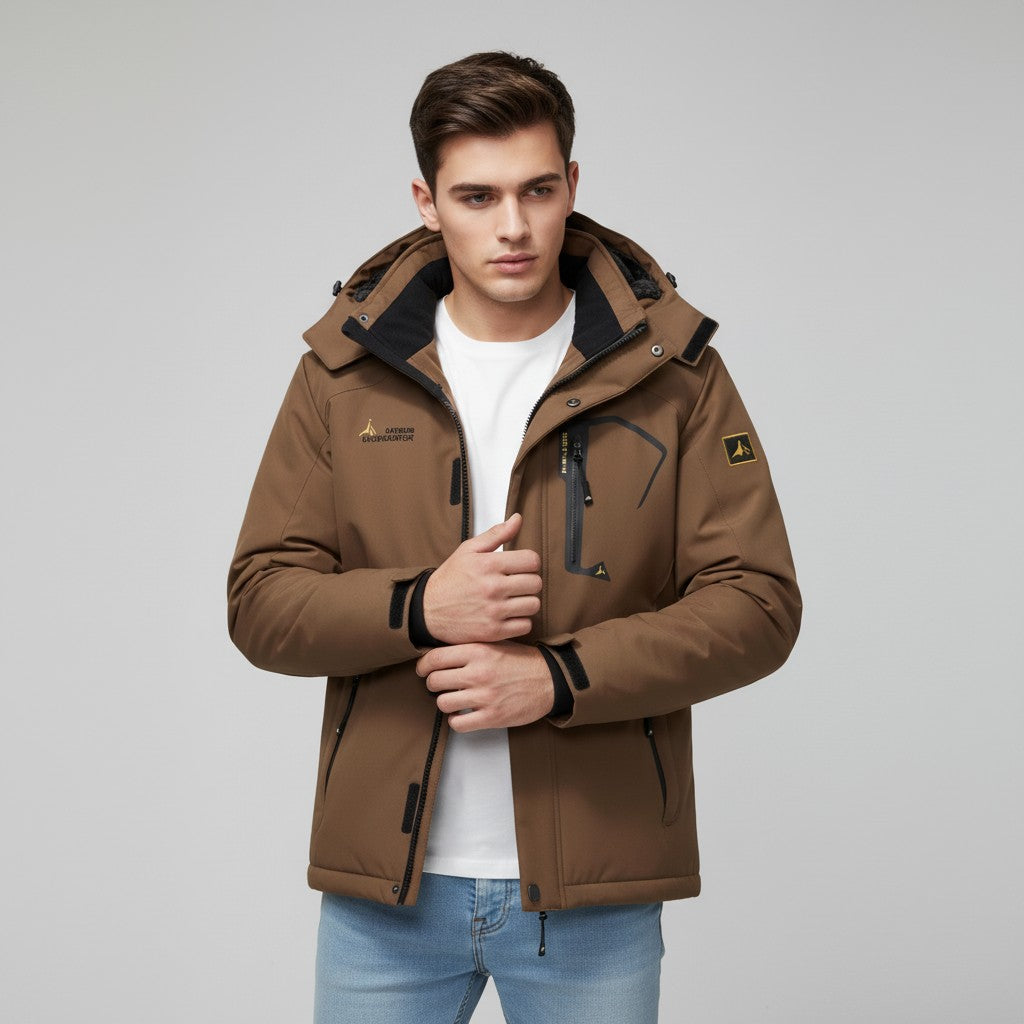 Men’s Waterproof Winter Jacket with Fleece Lining-Bon Voyage Vintage