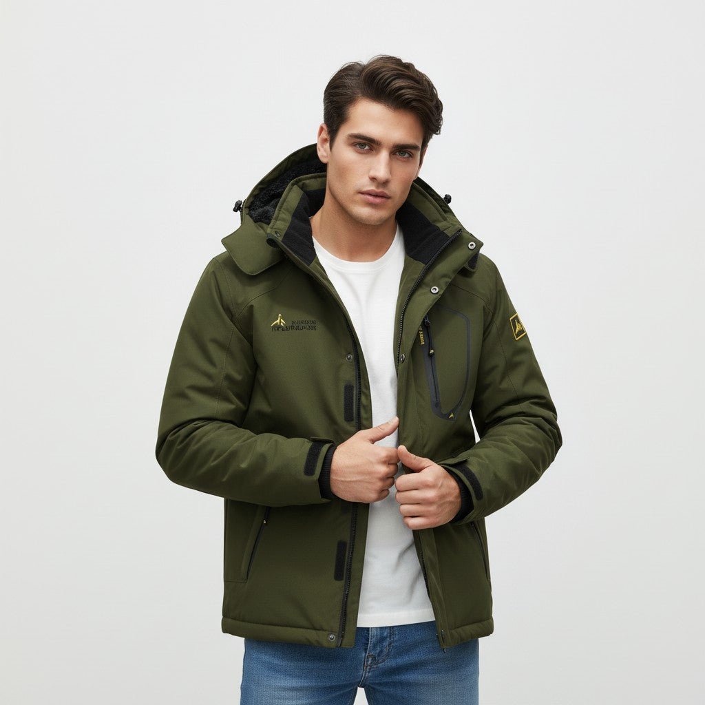 Men’s Waterproof Winter Jacket with Fleece Lining-Bon Voyage Vintage