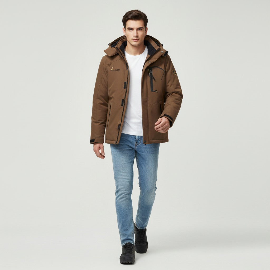 Men’s Waterproof Winter Jacket with Fleece Lining-Bon Voyage Vintage