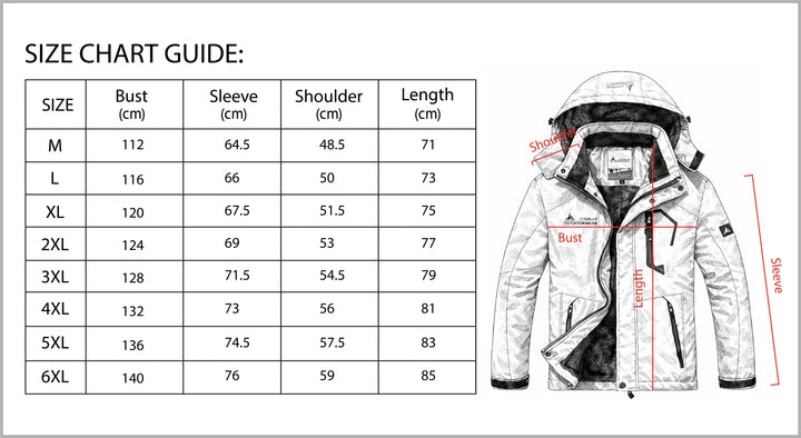 Men’s Waterproof Winter Jacket with Fleece Lining-Bon Voyage Vintage