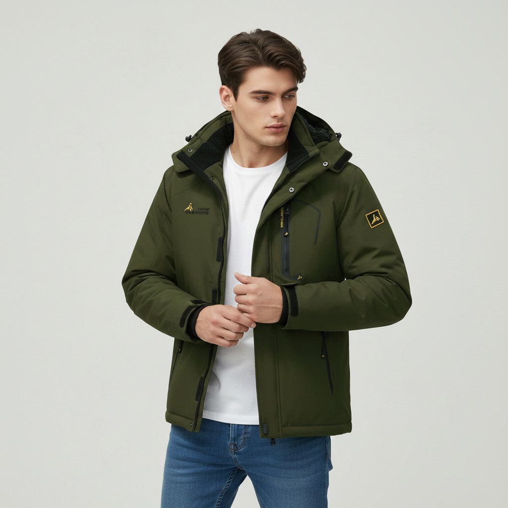 Men’s Waterproof Winter Jacket with Fleece Lining-Bon Voyage Vintage