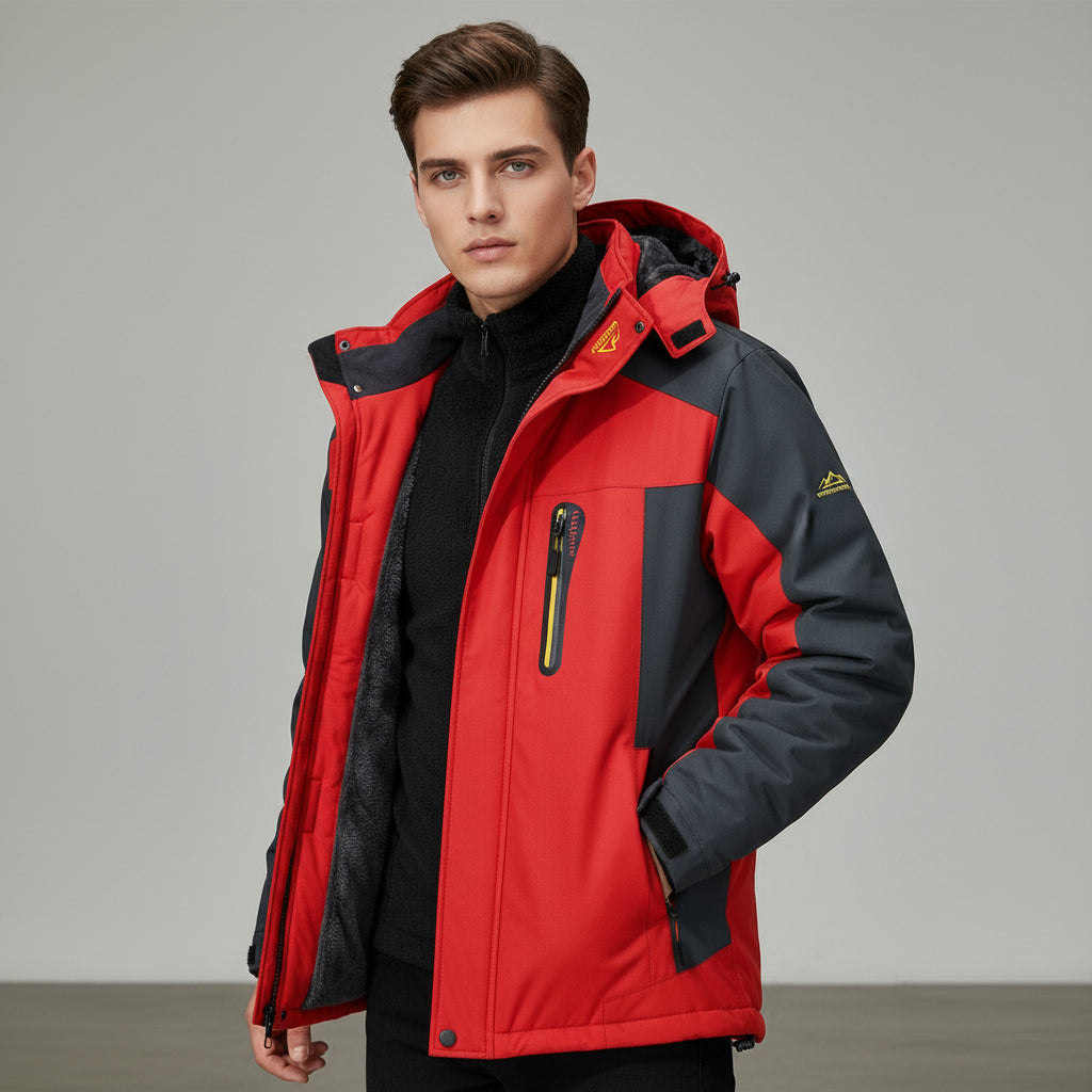 Men’s Winter Hooded Jacket – Windproof Fleece Parka for Cold Weather-Bon Voyage Vintage