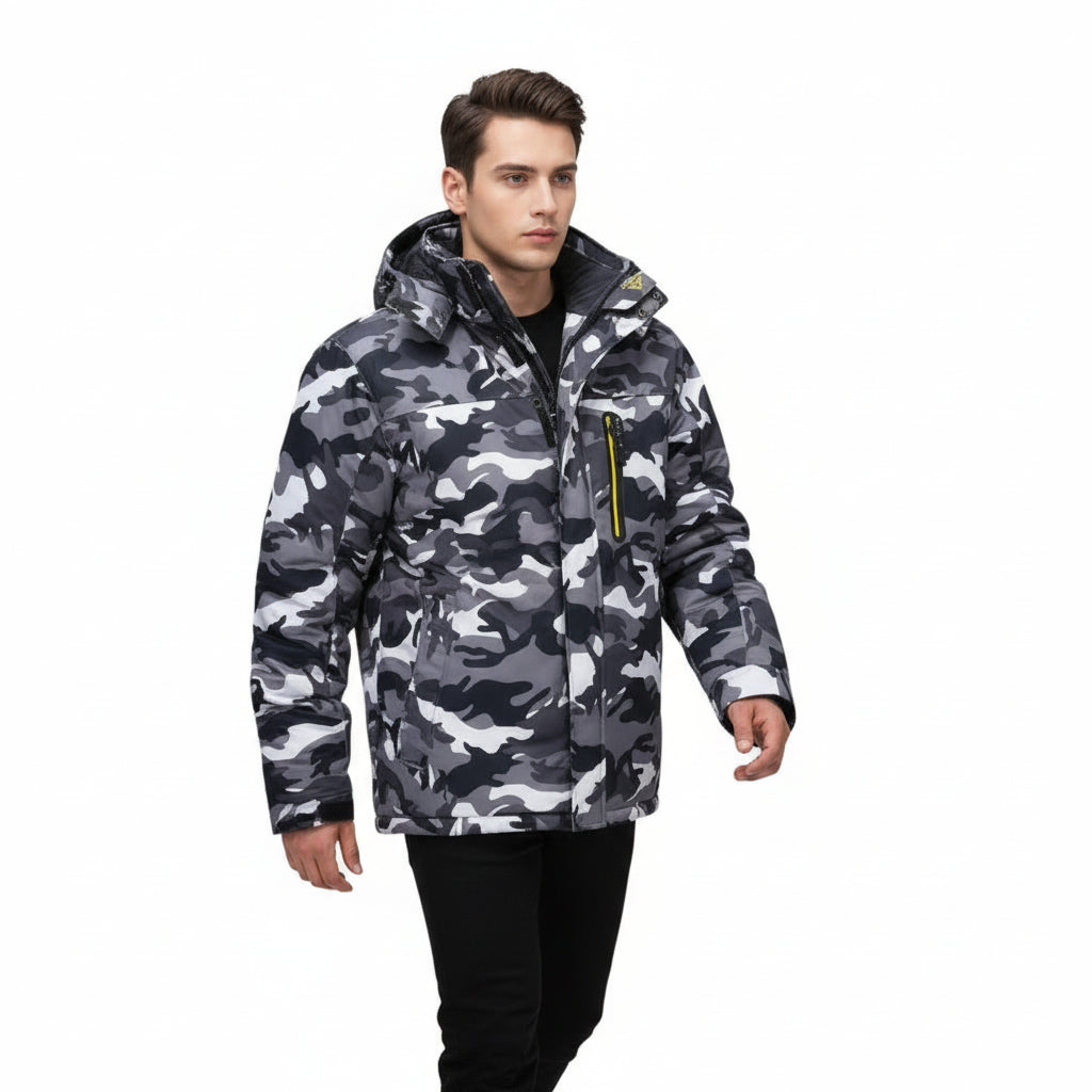 Men’s Winter Hooded Jacket – Windproof Fleece Parka for Cold Weather-Bon Voyage Vintage