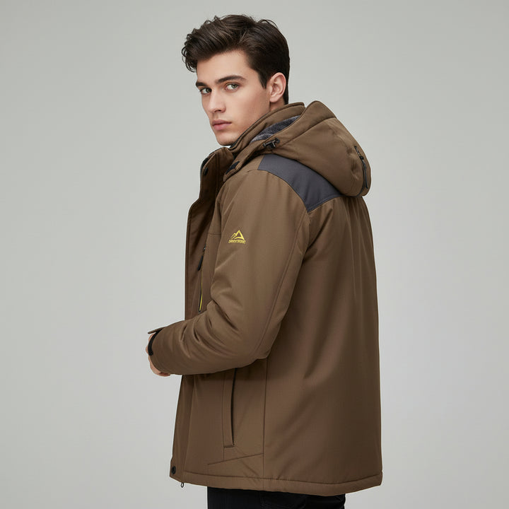 Men’s Winter Hooded Jacket – Windproof Fleece Parka for Cold Weather-Bon Voyage Vintage