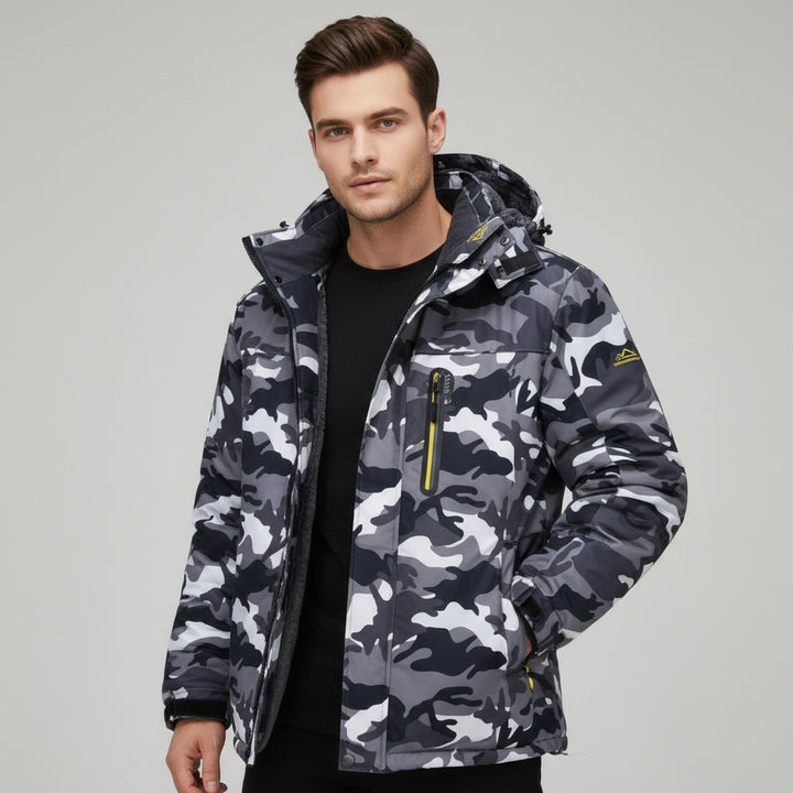 Men’s Winter Hooded Jacket – Windproof Fleece Parka for Cold Weather-Bon Voyage Vintage