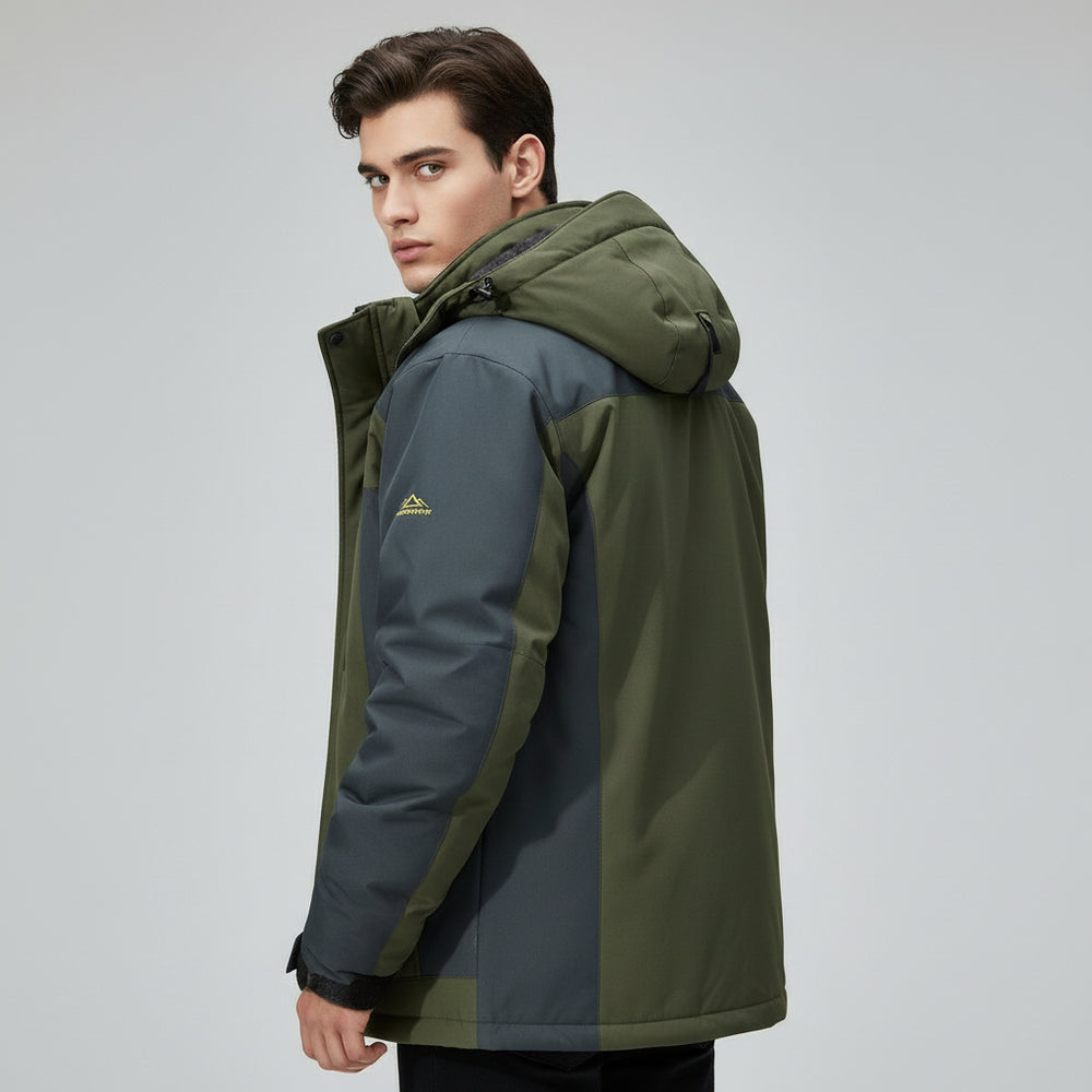 Men’s Winter Hooded Jacket – Windproof Fleece Parka for Cold Weather-Bon Voyage Vintage